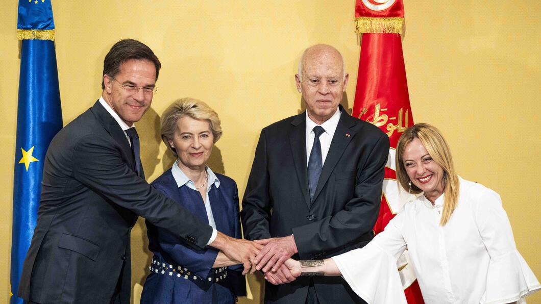 Rutte, Von der Leyen, Saied, Meloni