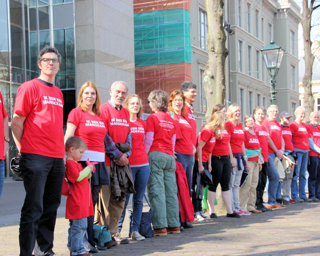 Actie op het Haagse Plein: "Ik ben een Marokkaan", 29 maart